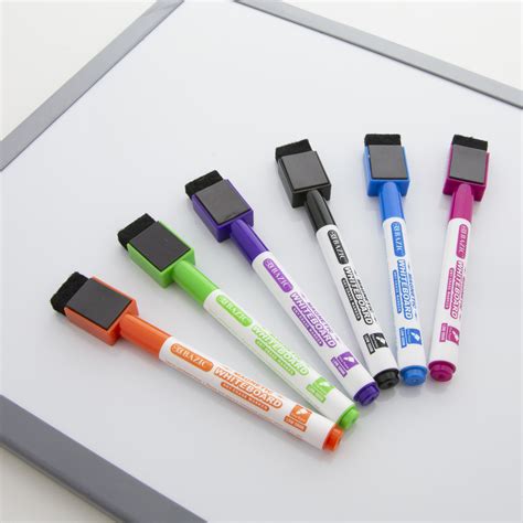 BAZIC Bright Colors Magnetic Dry-Erase Markers (6/Pack) Bazic Products