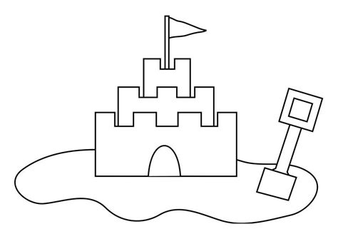 Dibujo de castillo de arena Para Colorear - Img 19257