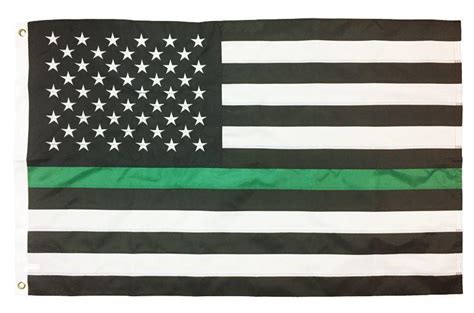 Thin Green Line Black and White American 3×5 Flag Sewn Nylon - I AmEricas Flags