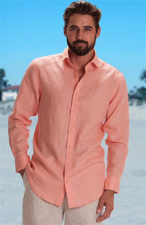 Bradford Custom Beach Wedding Shirts for Men in Peach