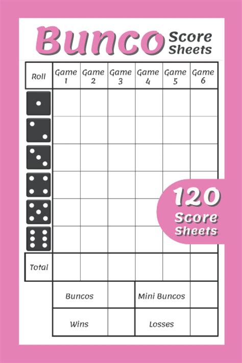 Bunco Score Sheets: 120 Score Keeping Pads for Bunco Dice Game Lovers | Includes Mini Bunco Box ...