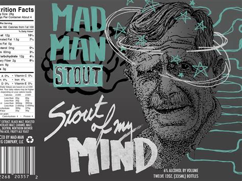MAD MAN Stout "Stout of my Mind" - Beer Label Design by Matthew Alfaro on Dribbble