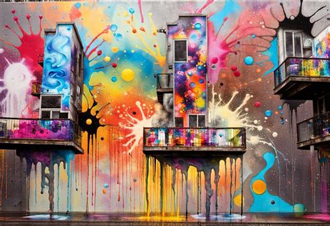 graffiti art, splash art, street art, spray paint, oil gouache melting ...