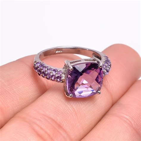 Amethyst Gemstone 925 Sterling Silver Pave Jewelry Ring – Jewels SK