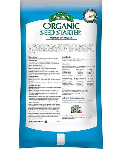 Espoma Organic Seed Starter Premium Potting Mix, 16-Quart - Macy's