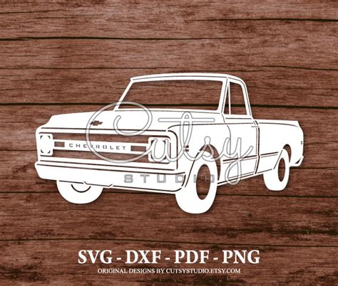 SVG Chevrolet C10 Pickup Truck Silhouette Cut Files Designs - Etsy Israel