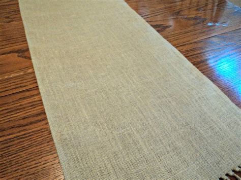 Sage Green Burlap Table Runner with Fringe | Etsy