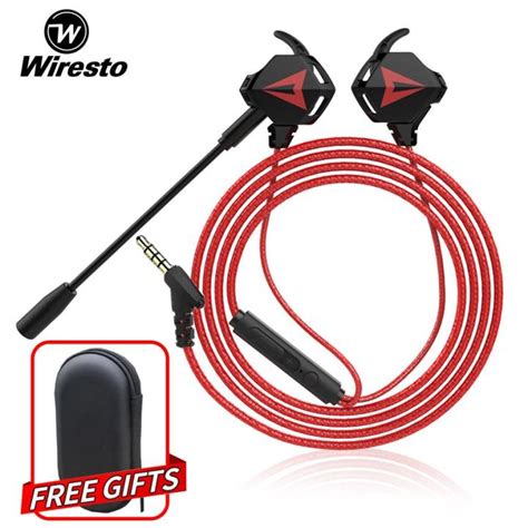 Wiresto Gaming Earphones with Mic Noise Cancelling Headphones with Microphone In Ear Headphone ...