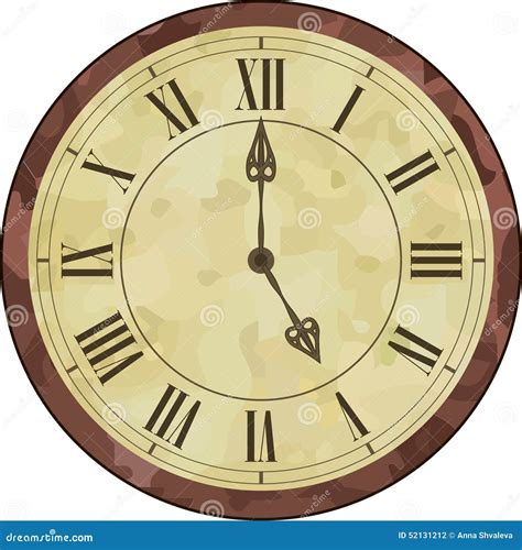 Antique Roman Numeral Clock Stock Vector - Image: 52131212