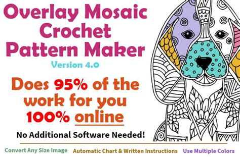 Mosaic Crochet Pattern Creator Overlay Mosaic Crochet Pattern Maker Crochet Charts & Written ...