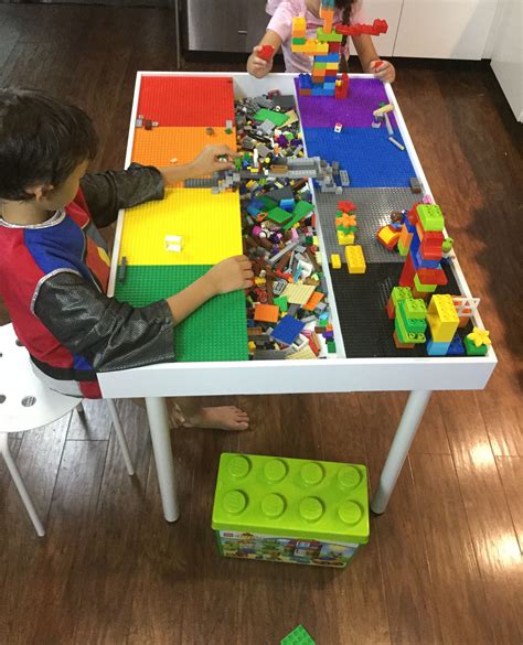 Kids Lego Table with storage, duplo table, lego table, thequeenofgames.com | Lego table with ...