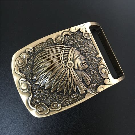 Indian Belt Buckle Solid Brass Cowboy Belt Diy Accessories Men Belts ...