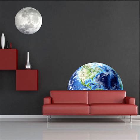 Half Earth Wall Mural Decal - Space Wall Decal Murals - Primedecals