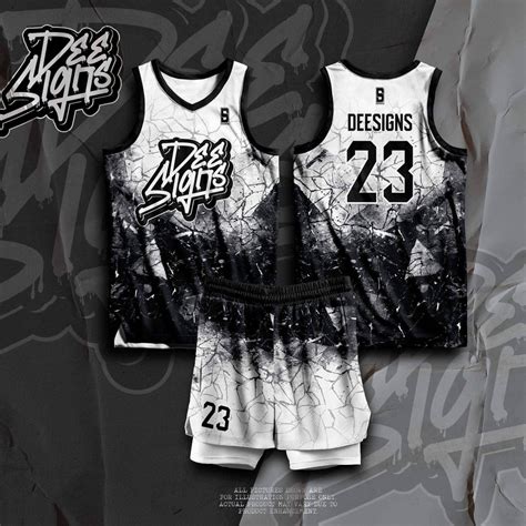 Deesigns 02 Basketball Jersey High Quality White-black Design Free ...