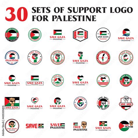 a set of save palestine logo , a set of support vector Stock Vector ...