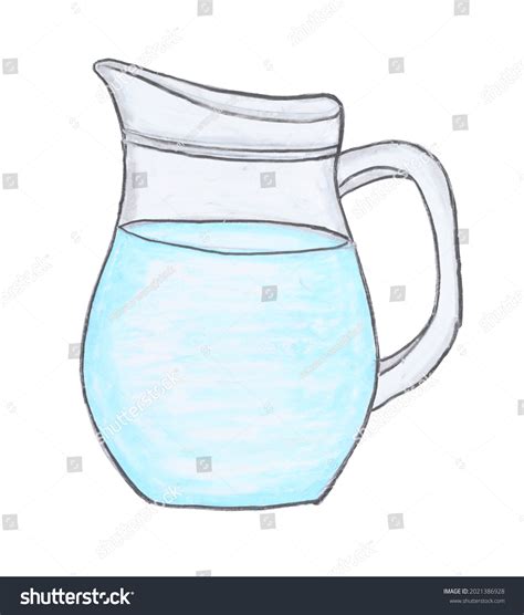 Water Jug Drawing Crayon Isolated On Stock Illustration 2021386928 ...