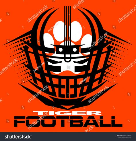 Tiger Football Team Design Helmet Paw Stock Vector (Royalty Free ...