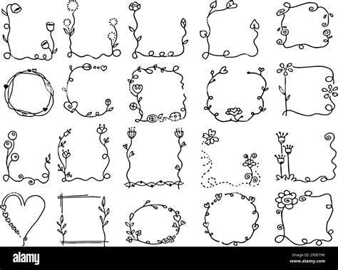vector drawing flowers border frame card design background Stock Vector Image & Art - Alamy