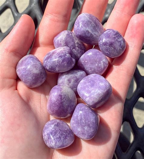 Lepidolite tumbled stone Polished tumbled stone Reiki | Etsy