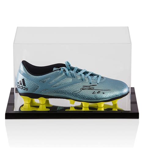 Lionel Messi Signed Adidas 15.1 Football Boot - In Acrylic Display Case ...