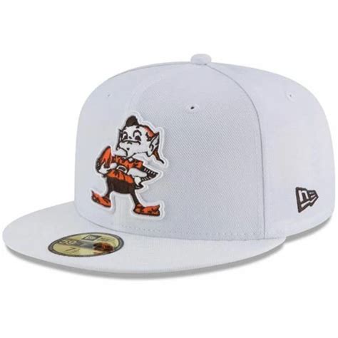 New Era Men's White Cleveland Browns Throwback Logo Omaha 59FIFTY Fitted Hat - Cleveland Browns ...