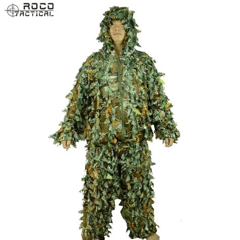 ROCOTACTICAL High Quality 3D Leafy Ghillie Suit Camouflage Bionic Hunting Ghillie Yowie Suit-in ...