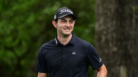 Patrick Cantlay has a laugh on the No. 2 hole during the final round of the Masters at Augusta ...