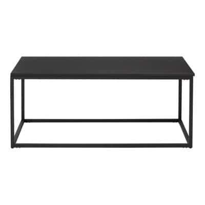 StyleWell Donnelly 42 in. Black Rectangle MDF Wood Top Coffee Table ...