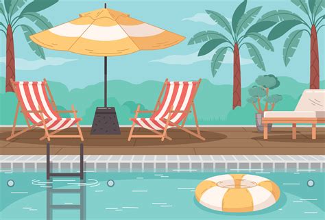 Outdoor Swimming Pool Cartoon Background 13549293 Vector Art at Vecteezy