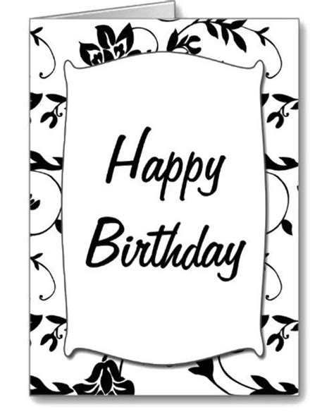 Free Printable Birthday Cards Black And White - Printable Templates