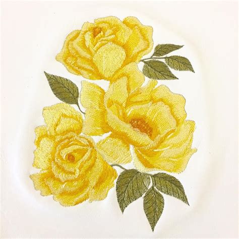 Yellow rose free embroidery design Best Embroidery Machine, Learn Embroidery, Free Machine ...