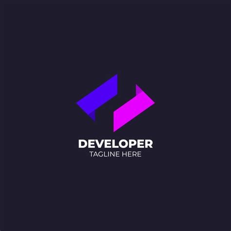 Free Simple Purple & Pink Coding Logo template