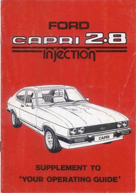 Ford Capri Mk 3 2.8 Injection 1981 original Owners Handbook Supplement ...