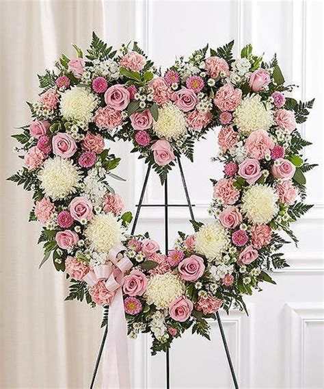 Always Remember Floral Heart Wreath - Pink | Funeral flower ...