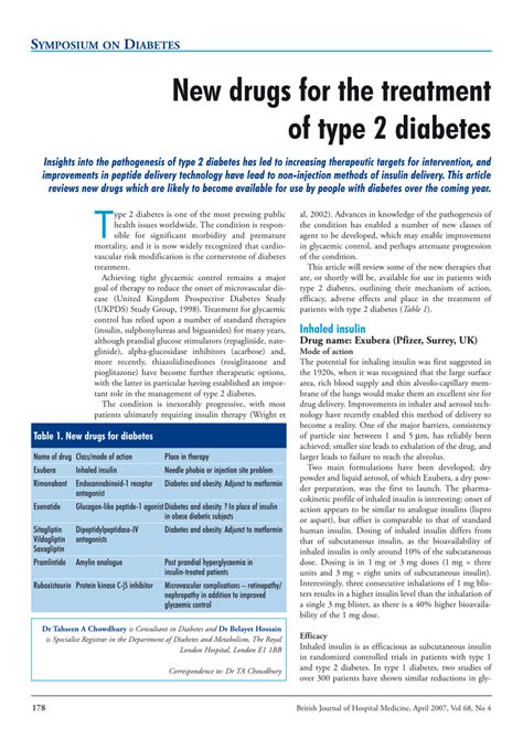 (PDF) New drugs for the treatment of type 2 diabetes