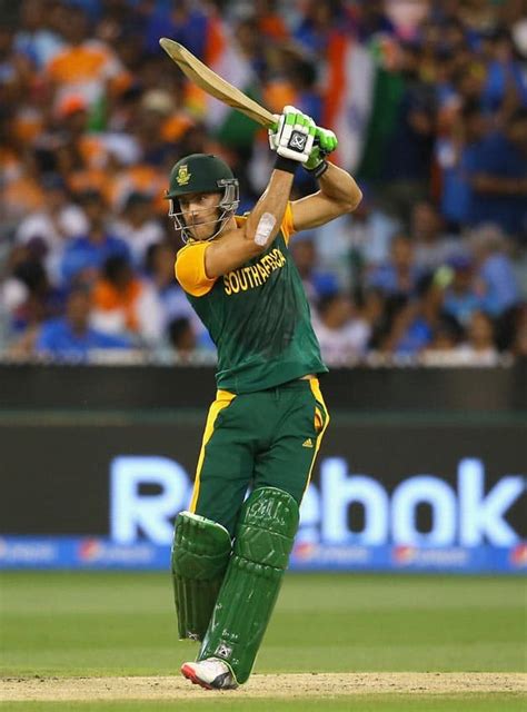 Faf du Plessis batting against India in ICC Crikcet World Cup 2015 ...