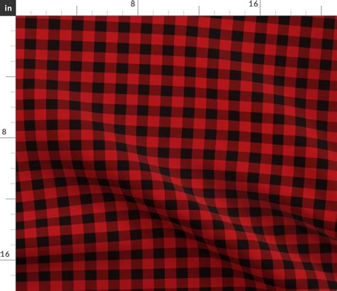 red buffalo plaid Fabric | Spoonflower