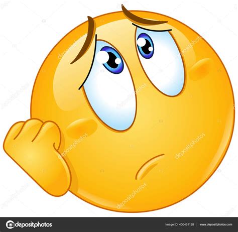 Worried Sad Emoji Emoticon Resting His Face Hand Looking Stock Vector ...