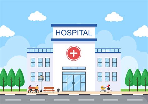 Hospital Building for Healthcare Background Vector Illustration with ...