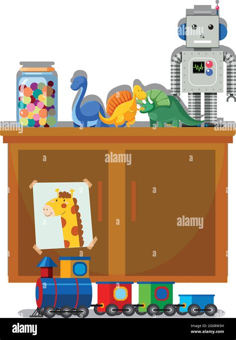 Toy and cupboard white background Stock Vector Image & Art - Alamy