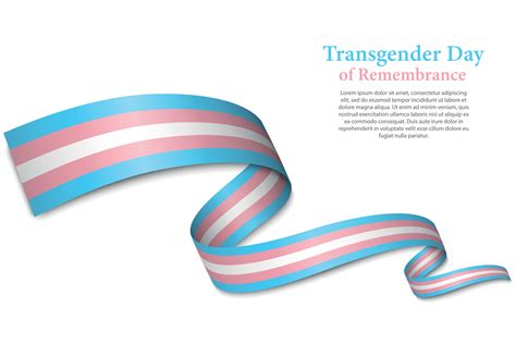 Waving ribbon or banner with Transgender pride flag 11174583 Vector Art ...