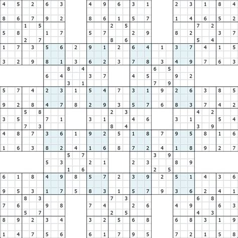 Supersamurai" Gattai-13 : Sudoku Variants - Sudoku Printable