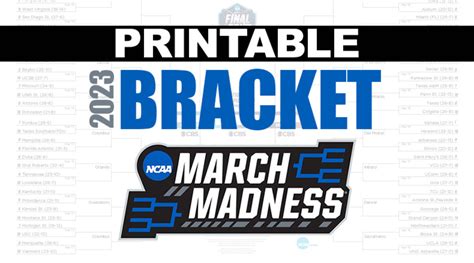 Printable NCAA Tournament Bracket for March Madness 2023 - Athlon Sports