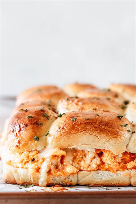 Buffalo Chicken Sliders {Easy Hawaiian Roll Sliders Recipe} - Goodie Godmother