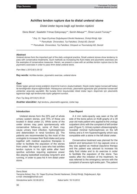 (PDF) Achilles tendon rupture due to distal ureteral · PDF fileAchilles tendon rupture due to ...