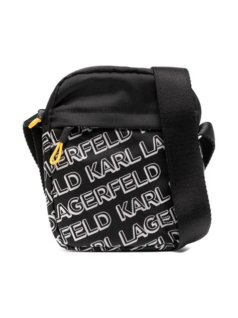 Karl Lagerfeld Kids' Logo-print Small Messenger Bag In Black | ModeSens