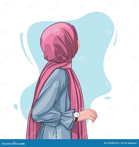 Beautiful Muslim Women Hijab Vector Illustration Stock Vector ...