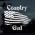Country Gal USA Flag Window Decal Sticker | MADE IN USA