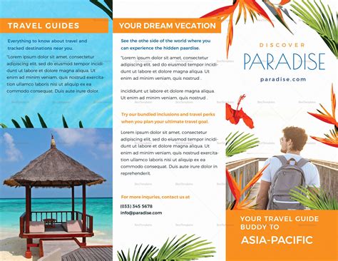 Example Of A Travel Brochure Fresh Travel Tri Fold Brochure Design Template In Psd Word di 2020 ...