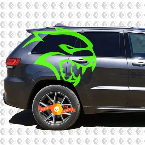 Pair Jeep Grand Cherokee TrackHawk SRT Hellcat Graphite Side Vinyl Decal Graphic | Vinyl decals ...